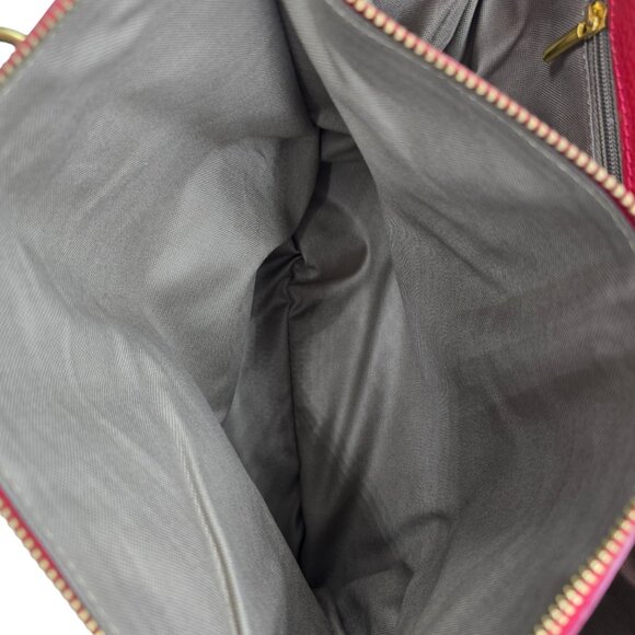 Borse in Pelle Made in Italy Red Blue Leather Satchel Handbag Gold Hardware Tote - Picture 14 of 16